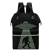 Bigfoot UFO Abduction Believe Diaper Bag Backpack Travel Waterproof Mommy Bag Nappy Daypack