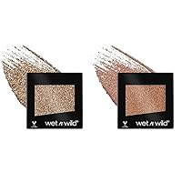 wet n wild Color Icon Glitter Eyeshadow Shimmer Brass and Nudecomer 2-Pack