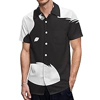 Silhouette of The Wolf Hawaiian Shirt for Men Short Sleeve Button Down Summer Tee Shirts Tops