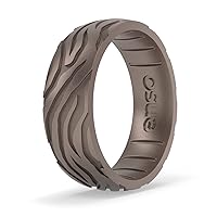 Enso Rings Etched Safari Silicone Rings, Comfortable and Flexible Design, Safari Animal Collection