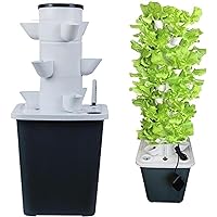 Garden Hydroponic Growing System, Hydroponics Tower Aeroponics, 15/20/25/30 Pods Grow Kit Aquaponics Planting System with Hydrating Pump, Adapter, Net Pots, Timer for Herbs, Fruits and Vegetables....