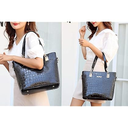GUANJIU Fashion Shoulder Bag Crocodile 6Pcs Purses Tote Handbag Women Clutch