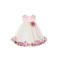 23 Colors Satin Bodice Flower Baby Girl Pageant Petal Dress: Infant S-XL