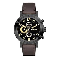 s.Oliver SO-3096-LC Men's Watch Analogue Quartz Leather