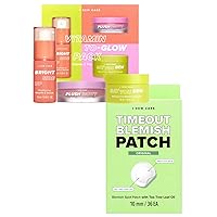 Hydrocolloid Acne Pimple Patch - Timeout Blemish Original | 36 Count (10mm) + Skincare Set - Vitamin To Glow Pack Bundle