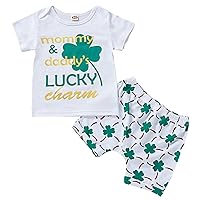 Baby Toddler Girls Boys Baby Clothes Short Sleeve Letter Printed T Shirt Tops Short Pants Outfits Festival