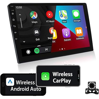 ZHNN Android 12 Car Stereo for Toyota RAV4 2013-2018, 2GB+32GB 10.1'' Touch Screen Car Radio Replacement with Wireless Carplay, Android Auto& Mirrorlink, Support SWC with AHD Backup Camera
