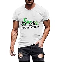 Men's Heart Shamrock T Shirt St Patricks Day Holiday Tee Crew Neck Short Sleeve Sports Tops Summer Casual T-Shirt