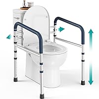 Toilet Safety Rails (350 lb) - Adjustable Toilet Safety Frame & Rails, Toilet Safety Rail for Elderly Adults, Toilet Handles for Seniors, Toilet Bars for Elderly, Disabled & Handicap