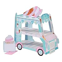 Talking Tables Ice Cream Party Decorations | Ice Cream Cart Party Décor | Great For Kids Party, Birthday Party And Summer Décor | Paper, Blue and Pink