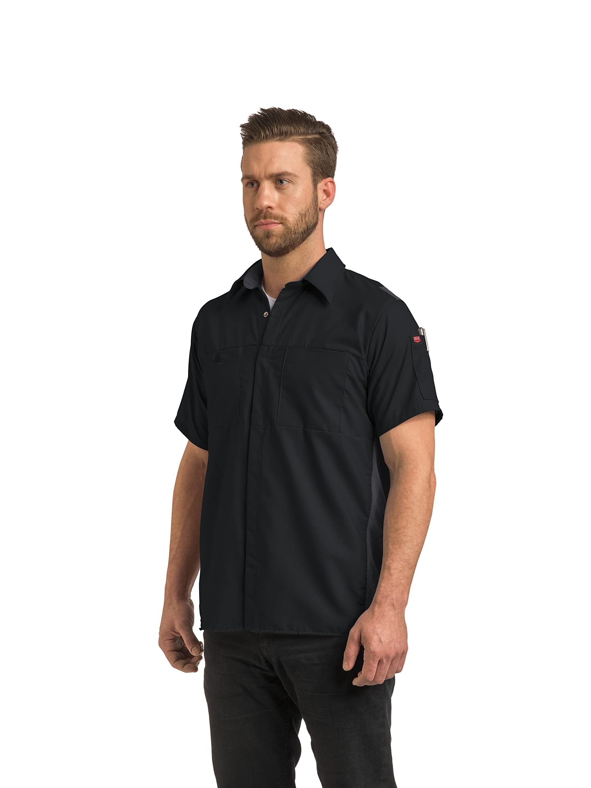 Red Kap Men's Standard Short Sleeve Performance Plus Shop Shirt with Oilblok Technology