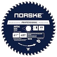 Norske Tools NCSBP210 6-1/2 inch 48T Metal Cutting Saw Blade For Steel Roofing, Metal Siding, Steel Pipe, Steel Studs & More 5/8 inch Bore with Diamond Knockout