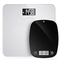 Greater Goods Bathroom Scale with Accucheck and Digital Kitchen Scale, Designed in St. Louis, Gray/Black Glass