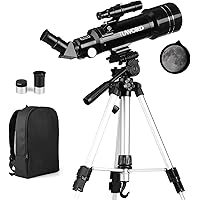 Tuword Telescope Pro 400/70 FMC with Adjustable Tripod Finder Compass Portable Refractor Travel Telescopes Perfect Scope for Adults & Kids(Phone Adapter Astronomy Beginners Gifts) Carry Bag