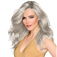 Ready For It Sophisticated Shoulder-Length Layered Wig by Hairuwear, Average Cap, GF56-60 Silver