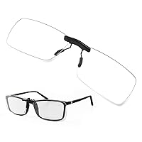 FONHCOO Clip on Blue Light Blocking Glasses Womens Mens over Prescription Glasses Frameless Lens Anti Eyestrain Headaches