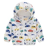 Youth Winter Coats Toddler Boys Girls Sunscreen Jackets Printing Cartoon Hooded Outerwear Boys Active Coat