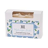 Boston International Scented Bar Soaps Made in the USA Small Batch Artisan Cold Process Soap, 4.5 Ounces, Hydrangea Scatter (Gardenia, Powder, Jasmine)