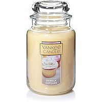 Yankee Candle Vanilla Cupcake Scented, Classic 22oz Large Jar Single Wick Candle, Over 110 Hours of Burn Time, Cream
