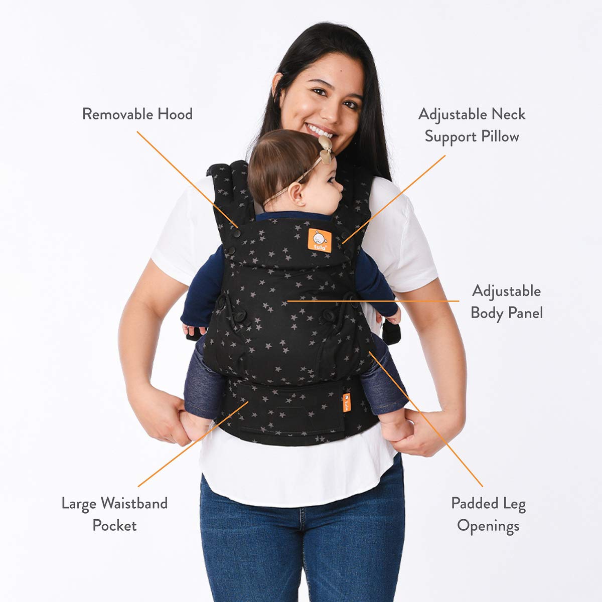 Baby Tula Coast Explore Mesh Baby Carrier, Adjustable Newborn to Toddler Carrier, Ergonomic and Multiple Positions for 7 – 45 pounds (Coast Infinite)