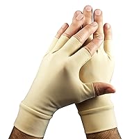 Light Skin Tone Fingerless Gloves for Covering Bruising - Mild Compression (sold as a pair)