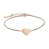 LIEBESKIND Women's Stainless Steel Silver Heart Bracelet of 20 cm