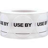 Dissolvable Use by Labels with Blank Space for Food Rotation Shelf Life Prep 1 Inch Round Circle Dots 500 Adhesive Stickers
