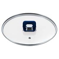 NutriChef 5 Quart Casserole-See-Through Tempered Glass Lids, Works with Model: NCCWSTKBUL (Blue), One Size
