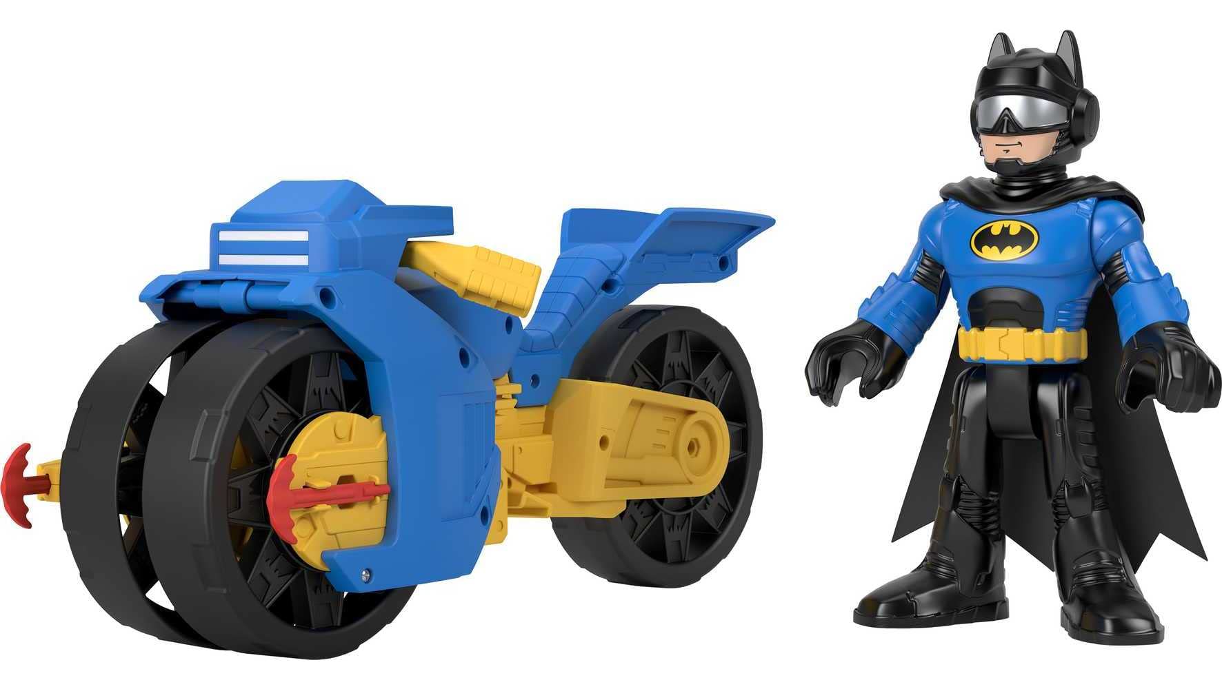 Imaginext DC Super Friends Batman Toys, XL Batcycle with Projectile Launcher & XL Batman Figure, Each 10 Inches, Ages 3+ Years