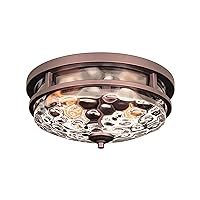 Flush Mount Ceiling Lights, 2-Light Farmhouse Close to Ceiling Light, Industrial Ceiling Lighting Fixture for Kitchen Hallway Bedroom Living Room Stairways Porch (Oil Rubbed Bronze)