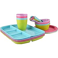 24 pc Kids Dinner Set by Mainstays, BPA free, Microwave/dishwasher safe, toddler snack/meals, mixed colors 24 pc Kids Dinner Set by Mainstays, BPA free, Microwave/dishwasher safe, toddler snack/meals, mixed colors