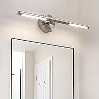 Brushed Nickel Bathroom Light Fixtures over Mirror, 23.6 Inch 360° Rotatable Led Vanity Light Bar, Modern Sconces Wall Lighting, Bathroom Vanity Lights above Mirror, 4000K Led Bathroom Lights