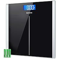 Bathroom Scale for Body Weight, Highly Accurate Digital Weighing Machine for People, Large Size and Backlit LCD Display, 6mm Tempered Glass, 400 Pounds