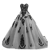 Strapless Quinceanera Dresess Lace Applique Wedding Dresses for Women