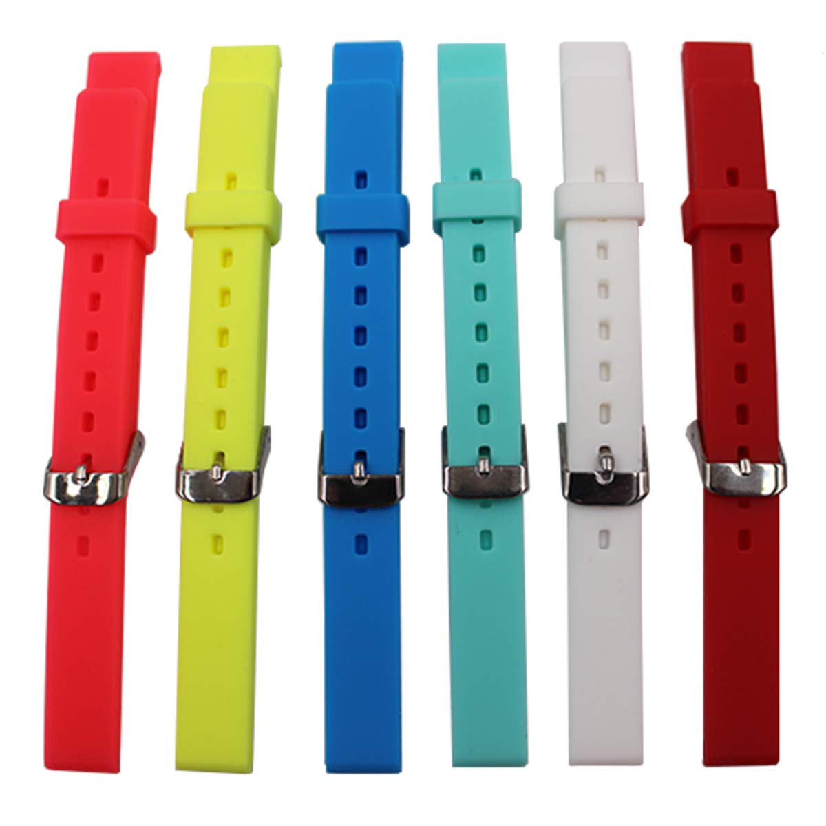 KHZBS Children's Candy Color Silicone Watch Band Waterproof Rubber Strap 12mm