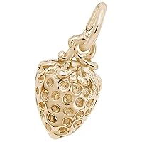 Rembrandt Charms Strawberry Charm, Gold Plated Silver