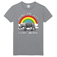 Rhinos are Just Chubby Unicorns Printed T-Shirt - Athletic-Gray - 6XL