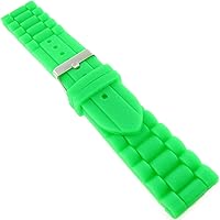 22mm Milano Trendy Parakeet Green Rubber Silicone Waterproof Mens Watch Band