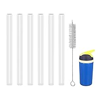 XSGXS Replacement Straws Compatible with Owala 14oz Water Bottles, BPA-Free and Easy to Clean,Reusable Plastic Straws with Cleaning Brush (6 articles)