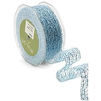 May Arts 1-1/2-Inch Wide Ribbon, Light Blue Net