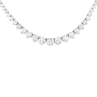 6.5 Carat Natural Diamond (F-G Color, VS1-VS2 Clarity) 14K White Gold Luxury Tennis Necklace for Women Exclusively Handcrafted in USA