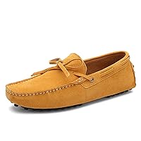 Mens Leisure Moccasins Lace-up Knot Suede Leather Driving Loafers Boat Shoes