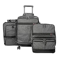 Revolution All-In-One Bundle Bundle: Complete 3-Part Modular Carry-On Spinner, Two Backpacks, and Set of 8 Packing Cubes (Dark Gray Heather)