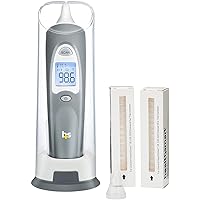 HealthSmart Digital Ear Thermometer for Babies, Kids and Adults - Instant and Accurate Results, Infrared Technology, Visual Fever Indicator, and 30 Disposable Lens Covers, FSA & HSA Eligible