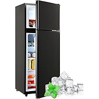 Mini Refrigerator 2-Door, Small Fridge for Bedroom with Freezer 3.5 Cu. Ft. Compact Fridge with Adjustable Thermostat & Removable Glass Shelves & Egg Tray for Office,Dorm,Kitchen(Black)