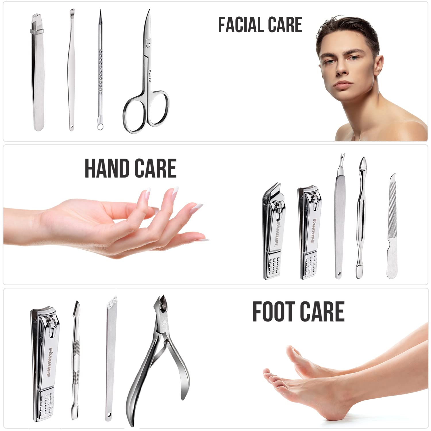 Women Men Manicure Pedicure Set Finger Toe Nail Scissors Clippers Grooming  Kit – CDE