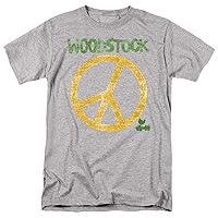 Popfunk Woodstock Peace Sign Unisex Adult T Shirt (Large) Athletic Heather