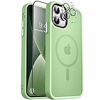 Strong Magnetic for iPhone 13 Pro Max Case,[Compatible with Magsafe][Glass Screen Protector+Camera Lens Protector] Slim Thin Shockproof Cover Phone Case for iPhone 13 Pro Max 6.7