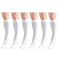 Surgical Stockings, 18 mmHg Compression for Men and Women, Knee High Length, Closed Toe White 3X-Large (6 Pairs)