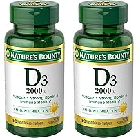 Vitamin D, Supports Immune Health & Bone Health, 2000IU Vitamin D3, 150 Softgels,150 Count (Pack of 2)